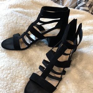 Nine West strappy black heels
